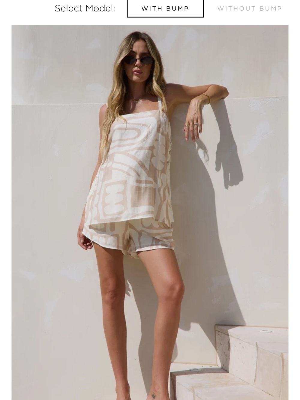 NWT Ease Away Crinkle Top - Neutral Abstract